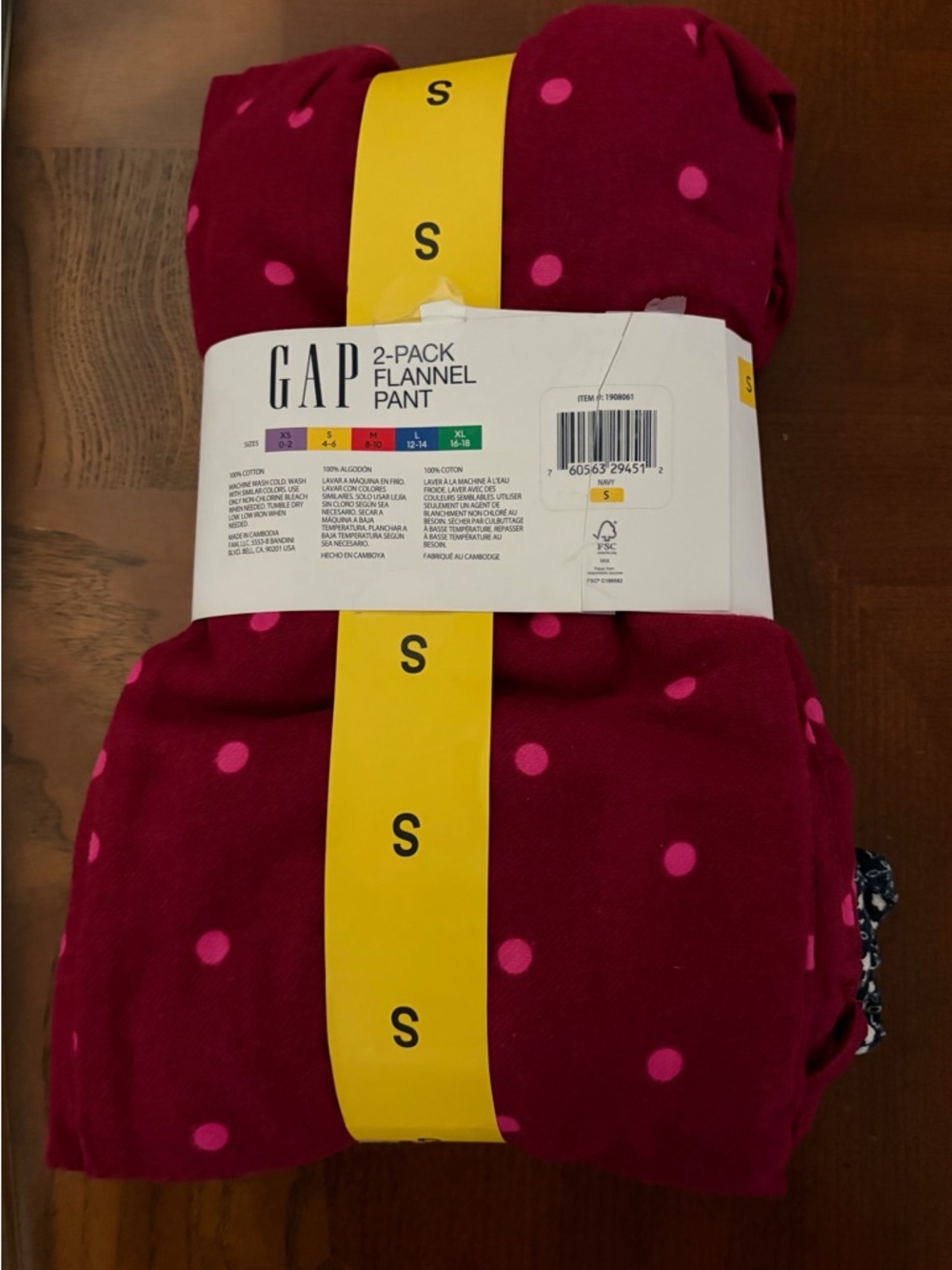 ❤️GAP  Women’s 2-Pack Flannel Pants - Navy Floral & Berry Pink Size S NEW - Picture 3 of 4